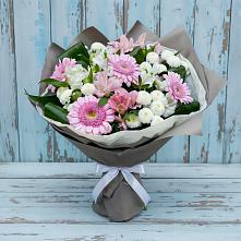 Букет цветов из:  Герберы, Альстромерии и Хризантемы в Копанской