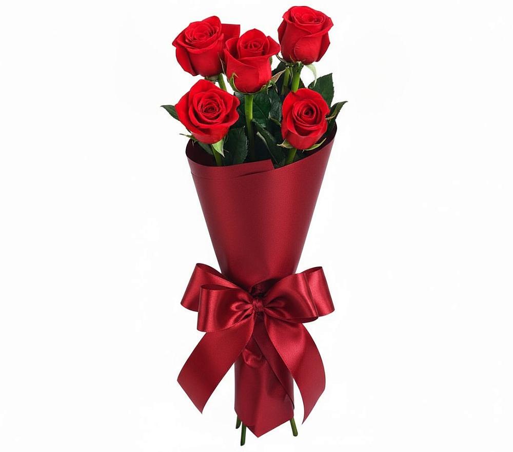 Букет 5 Красных роз Эдлесс Лав в Копанской