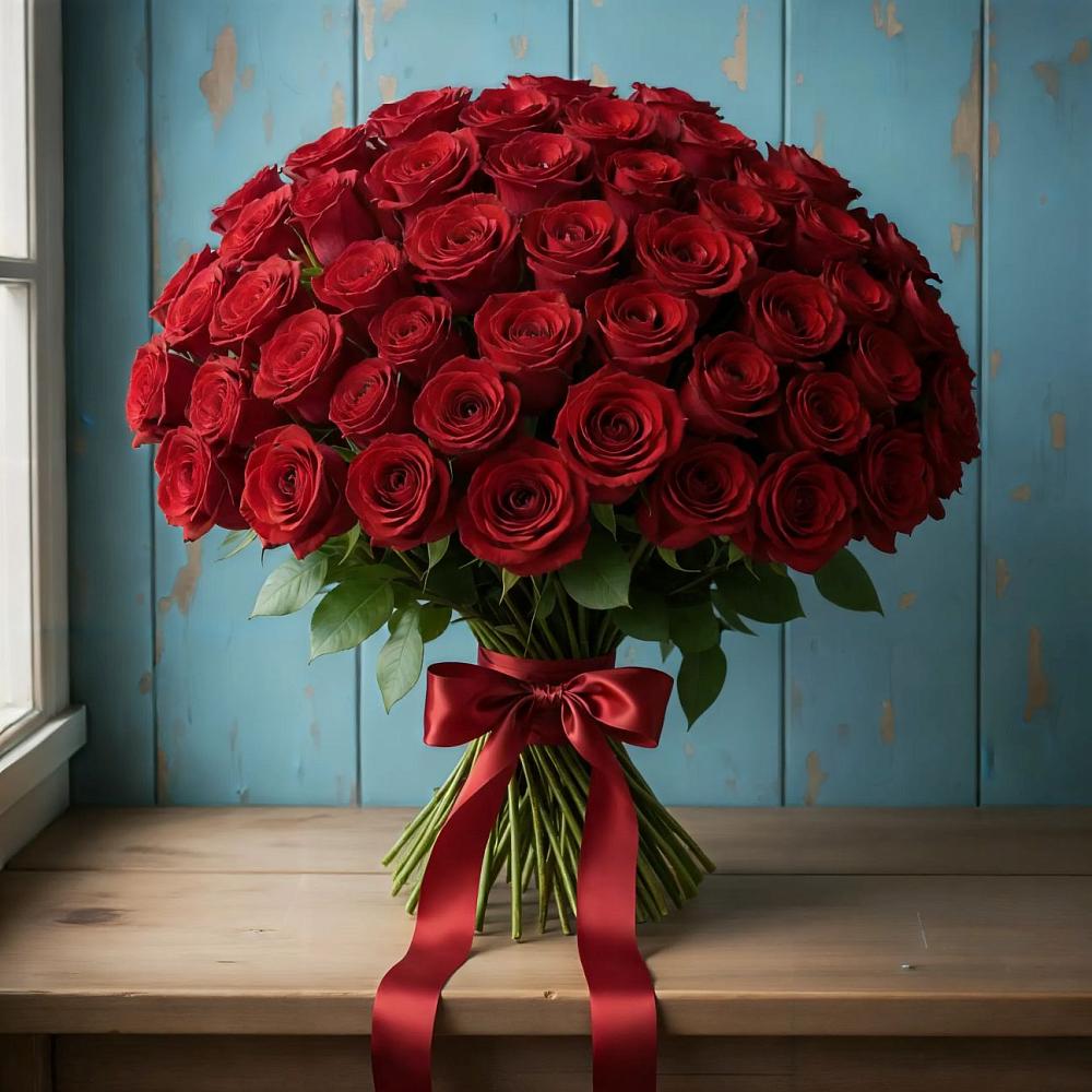 Букет Красные розы Блэк Меджик в Копанской