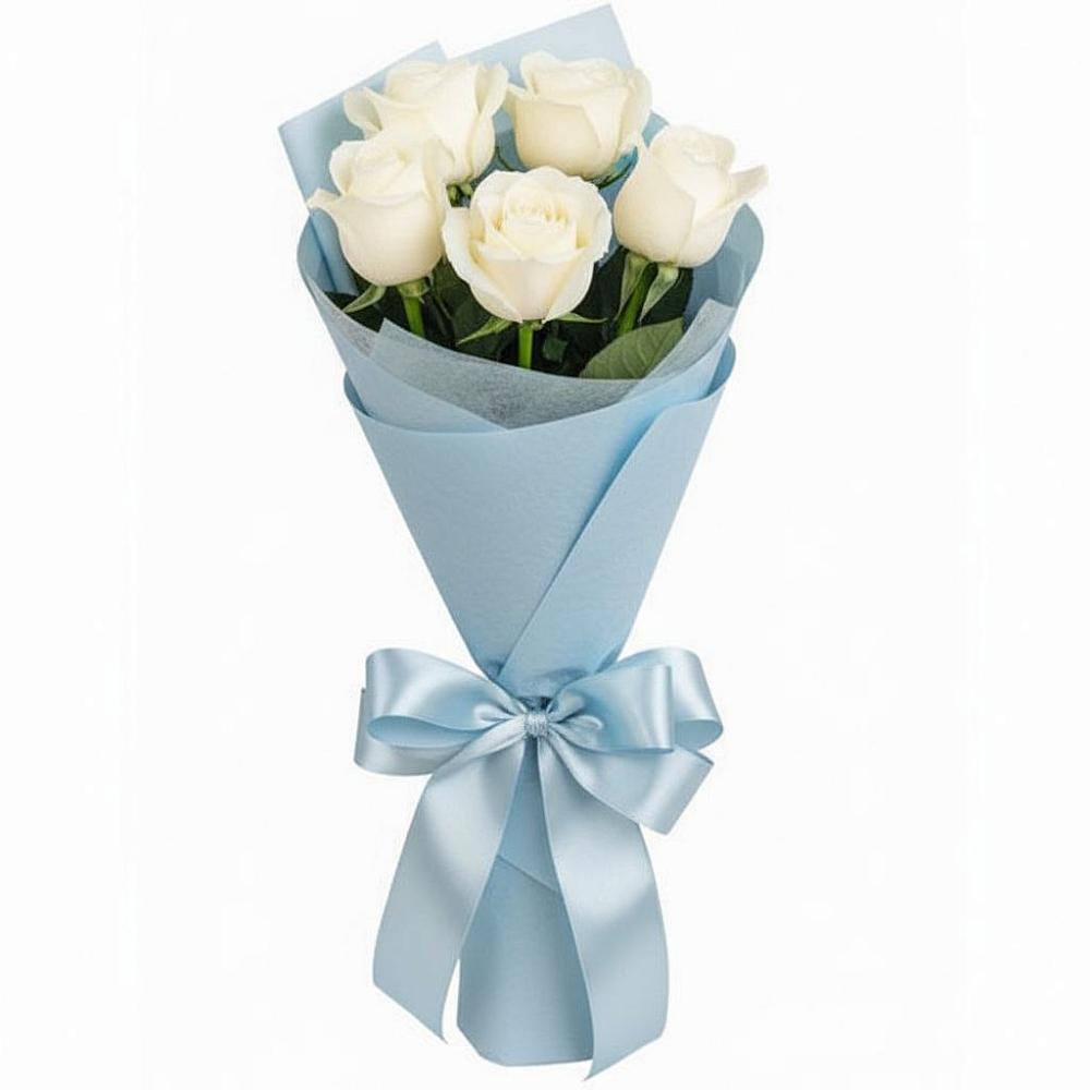 Букет 5 Белых роз Проуд в Копанской