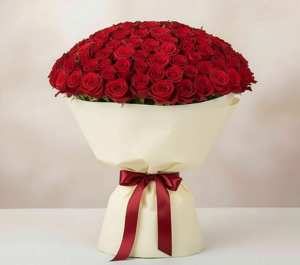 Букет 101 Красная роза Милано в Копанской