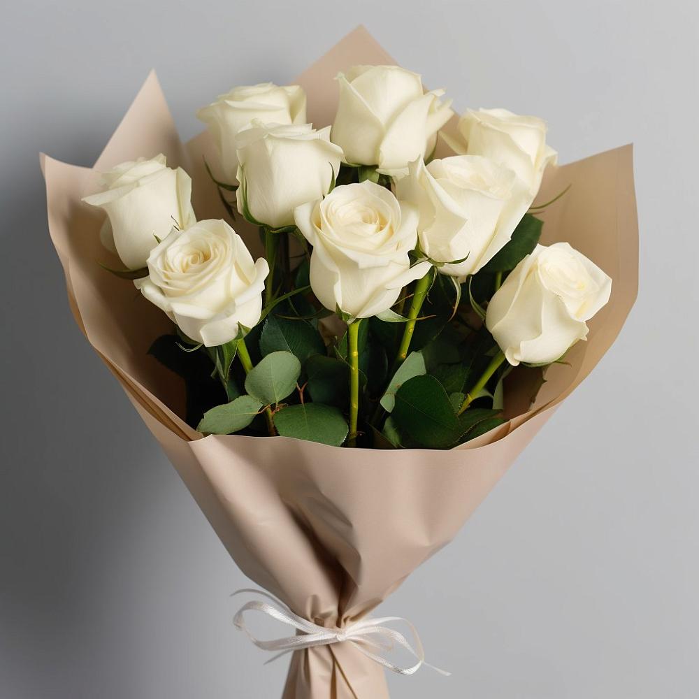 Букет 9 Белых роз Эдлесс Лав в Копанской