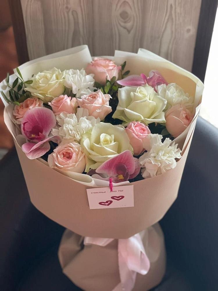 Букет цветов из: Орхидеи, Розы и Гвоздики в Копанской