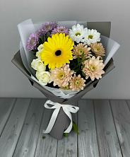 Букет цветов из:  Розы, Герберы и Хризантемы в Копанской