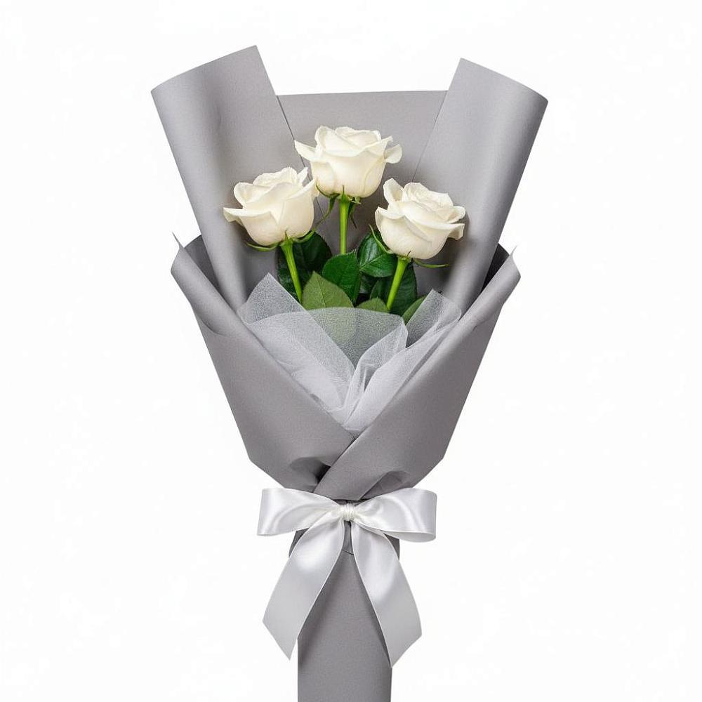 Букет 3 белые розы в Копанской