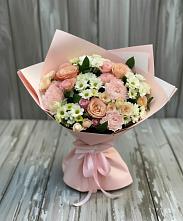 Букет цветов из:  Гвоздики, Розы и Хризантемы в Копанской
