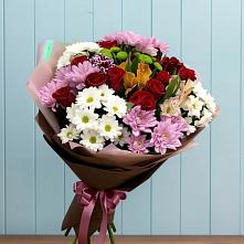 Букет цветов из:  Розы, Хризантемы и Альстромерии #REPLACE_PRED# Копанской
