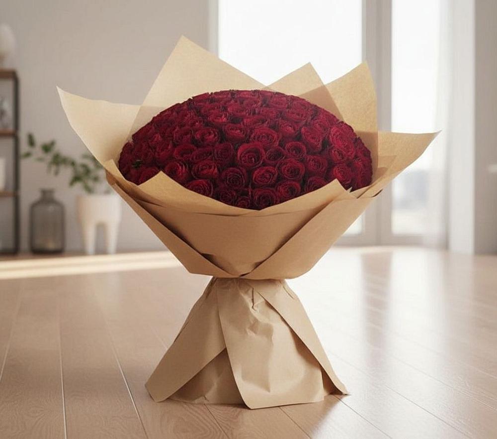 Букет 101 Красная роза в Копанской